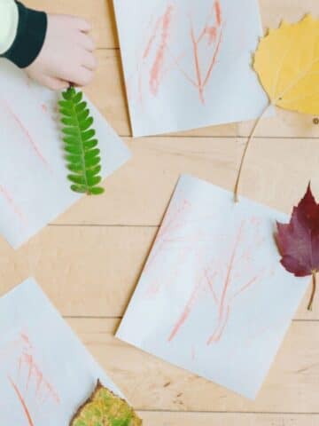 Easy leaf rubbing craft for kids.