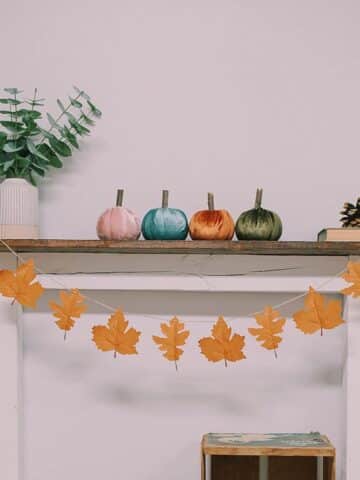 How to make an easy faux leather leaf garland for fall decor.